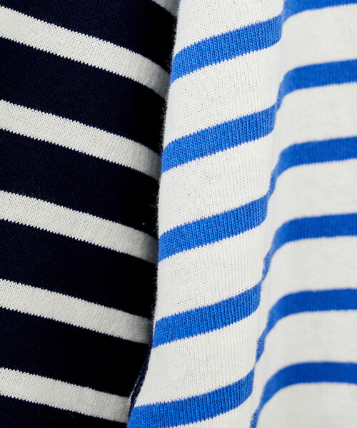 FREAK'S STORE（フリークスストア）の「パッチワーク ボーダートップス/配色切替 ボーダーロンT（Tシャツ/カットソー・レディース・ブラック/ブルー/キャメル・ﾌﾘ-）」の20枚目の写真