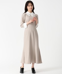 2025秋冬新作 カフス付きマーメイドワンピース