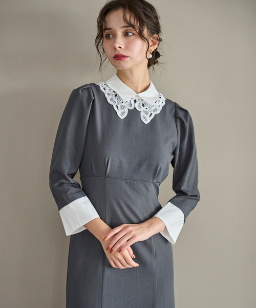 セール】2025秋冬新作 カフス付きマーメイドワンピース（ワンピース