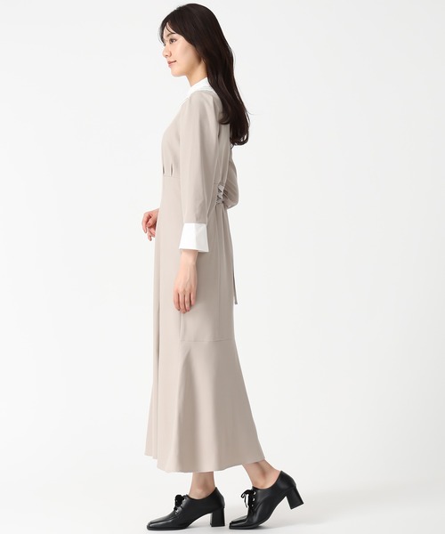 31 Sons de mode（トランテアン　ソン　ドゥ　モード）の「2025秋冬新作 カフス付きマーメイドワンピース（ワンピース・レディース・ベージュ/チャコールグレー・S/M）」の18枚目の写真