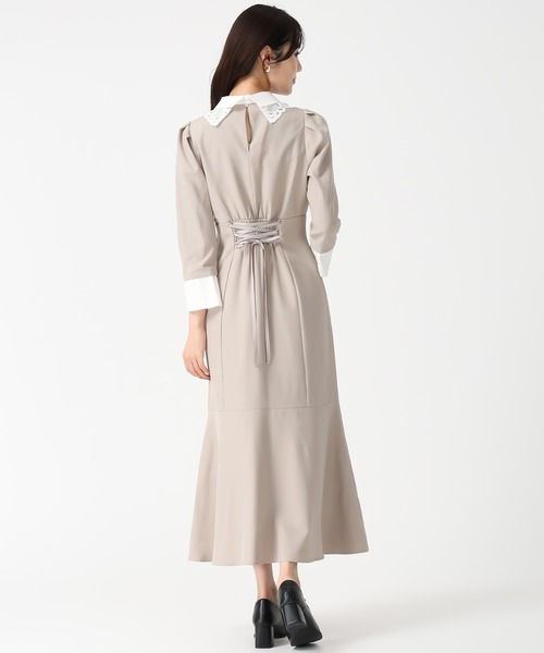 31 Sons de mode（トランテアン　ソン　ドゥ　モード）の「2025秋冬新作 カフス付きマーメイドワンピース（ワンピース・レディース・ベージュ/チャコールグレー・S/M）」の17枚目の写真