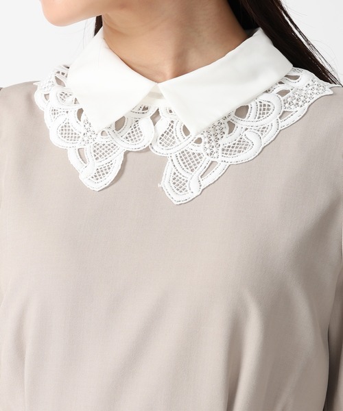 31 Sons de mode（トランテアン　ソン　ドゥ　モード）の「2025秋冬新作 カフス付きマーメイドワンピース（ワンピース・レディース・ベージュ/チャコールグレー・S/M）」の16枚目の写真