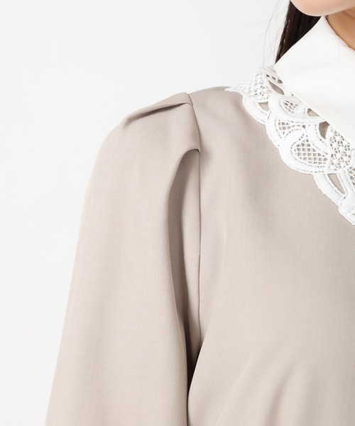 31 Sons de mode（トランテアン　ソン　ドゥ　モード）の「2025秋冬新作 カフス付きマーメイドワンピース（ワンピース・レディース・ベージュ/チャコールグレー・S/M）」の15枚目の写真