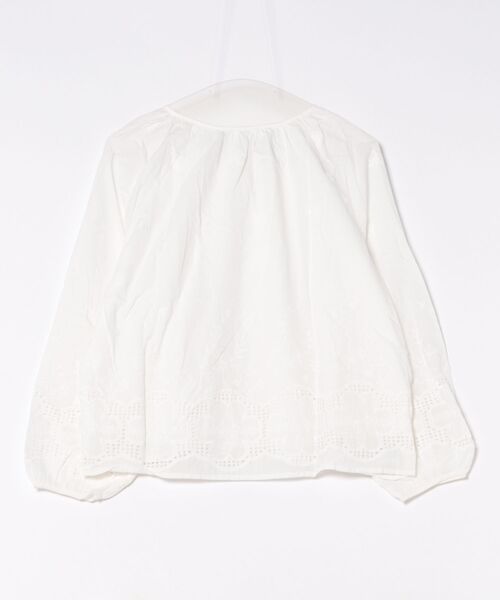 Lace Ladies(レースレディース)の「カットレース 花柄 ボタン 長袖 ブラウス(シャツ/ブラウス・レディース・アイボリー/ライトブルー/ホワイト・FREE)」の4枚目の写真
