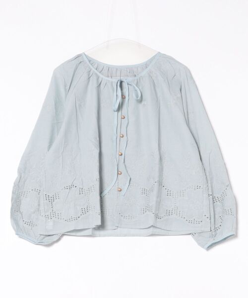 Lace Ladies(レースレディース)の「カットレース 花柄 ボタン 長袖 ブラウス(シャツ/ブラウス・レディース・アイボリー/ライトブルー/ホワイト・FREE)」の12枚目の写真