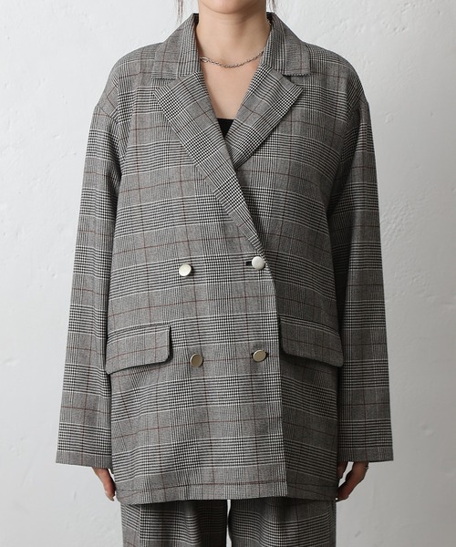 COLONY 2139（コロニートゥーワンスリーナイン）の「TRチェックWテーラードジャケット（テーラードジャケット・レディース・ブラウン/グレー・FREE）」の15枚目の写真