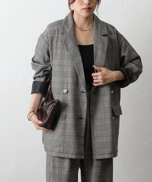 COLONY 2139（コロニートゥーワンスリーナイン）の「TRチェックWテーラードジャケット（テーラードジャケット・レディース・ブラウン/グレー・FREE）」の3枚目の写真