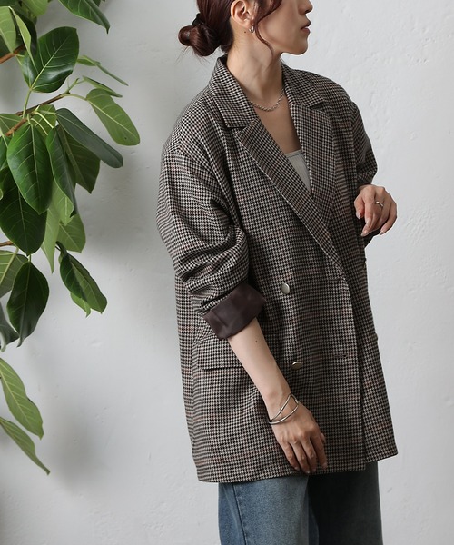 COLONY 2139（コロニートゥーワンスリーナイン）の「TRチェックWテーラードジャケット（テーラードジャケット・レディース・ブラウン/グレー・FREE）」の11枚目の写真