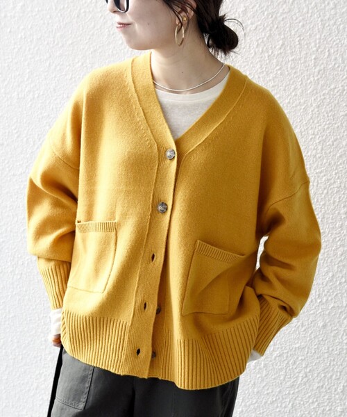 SHIPS any:〈手洗い可能〉AQUA カシミヤ ミックス Vネック