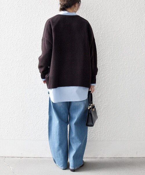 セール】SHIPS any:〈手洗い可能〉AQUA カシミヤ ミックス Vネック