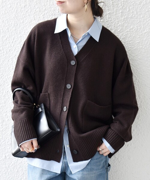 セール】SHIPS any:〈手洗い可能〉AQUA カシミヤ ミックス Vネック