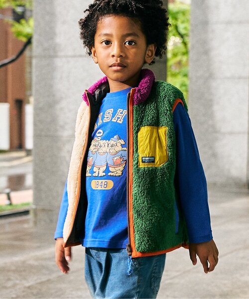 ジュニア対応】リバーシブルボアベスト（ダウンベスト）｜F.O.KIDS