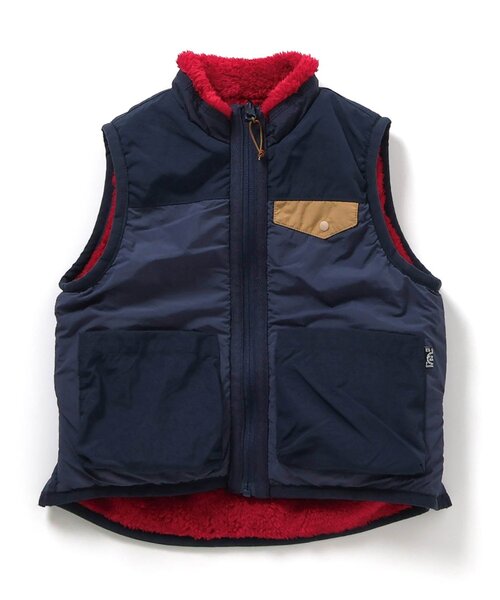 F.O.KIDS(エフオーキッズ)の「【ジュニア対応】リバーシブルボアベスト(ダウンベスト・キッズ・レインボー/アイボリー/レッド/チャコール・140/90/80/130/120/110/100)」の15枚目の写真