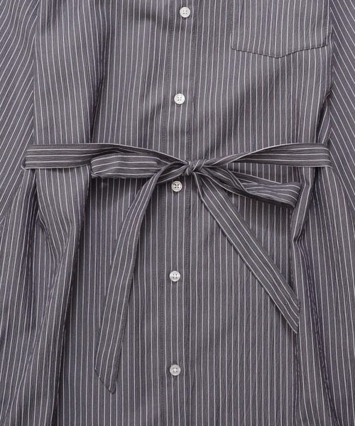 Arnold Palmer（アーノルドパーマー）の「イージーケア ストライプ シャツワンピース（シャツワンピース・レディース・サックスブルー/ブラック/ブルー・M/S/L）」の17枚目の写真