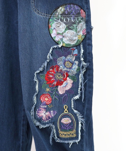 ScoLar（スカラー）の「153602：刺繍デニムアップリケ プレミアム
