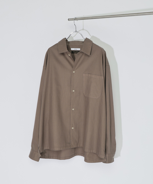 JOURNAL STANDARD relume(ジャーナルスタンダード レリューム)の「JAMES FABRIC / ジェームスファブリック ガーメントダイ コットン シャツ(シャツ/ブラウス・メンズ・ベージュ系その他/ブラックミックス/ブラウン系その他/カーキ・LARGE/MEDIUM)」の3枚目の写真