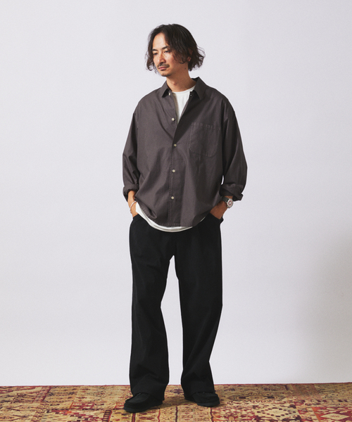 JOURNAL STANDARD relume(ジャーナルスタンダード レリューム)の「JAMES FABRIC / ジェームスファブリック ガーメントダイ コットン シャツ(シャツ/ブラウス・メンズ・ベージュ系その他/ブラックミックス/ブラウン系その他/カーキ・LARGE/MEDIUM)」の5枚目の写真