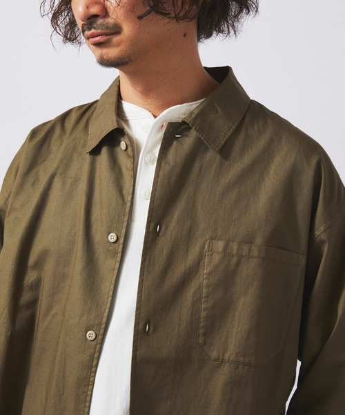 JOURNAL STANDARD relume(ジャーナルスタンダード レリューム)の「JAMES FABRIC / ジェームスファブリック ガーメントダイ コットン シャツ(シャツ/ブラウス・メンズ・ベージュ系その他/ブラックミックス/ブラウン系その他/カーキ・LARGE/MEDIUM)」の22枚目の写真