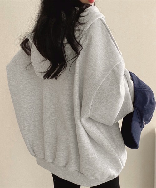 Miniministore(ミニミニストア)の「パーカー フード付きVネックプルオーバー(パーカー・レディース・ブラック/ベージュ/ライトグレー/レッド・FREE)」の10枚目の写真