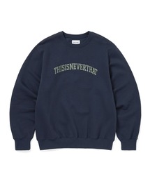 thisisneverthat スウェット ネイビー セール】Damaged Half Zip Polo Sweatshirt（スウェット