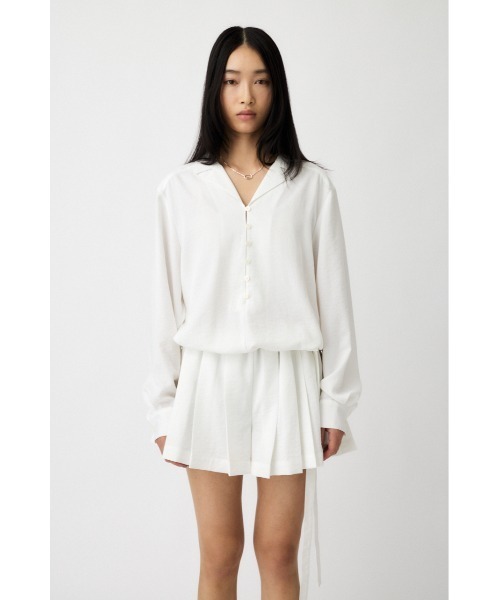 MOUSSY（マウジー）の「PLEATED SHIRT ミニドレス（シャツワンピース・レディース・ブラック/ホワイト/ライトブルー・1/2）」の21枚目の写真