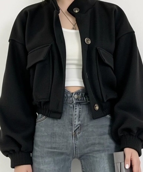 cammie(キャミー)の「ウールタッチボリュームスリーブジャケット(ポンチョ・レディース・アイボリー/グレー/ブラック・L/M)」の10枚目の写真