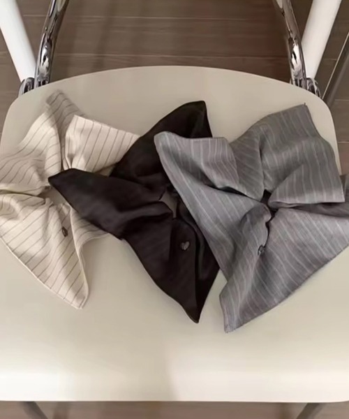 セール】【 Port / ポート 】 ストライプ スクエア シュシュ