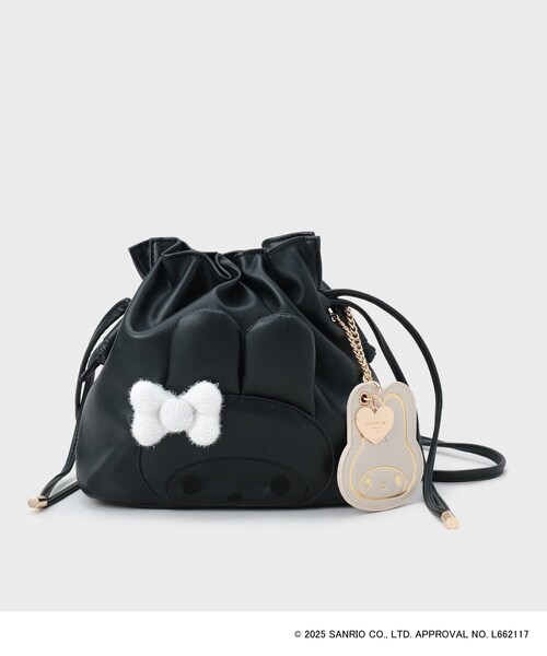 sanrio(サンリオ)の「【マイメロディ】巾着ミニショルダー(ショルダーバッグ・レディース・アイボリー/ピンク系9/ブラック・00)」の3枚目の写真