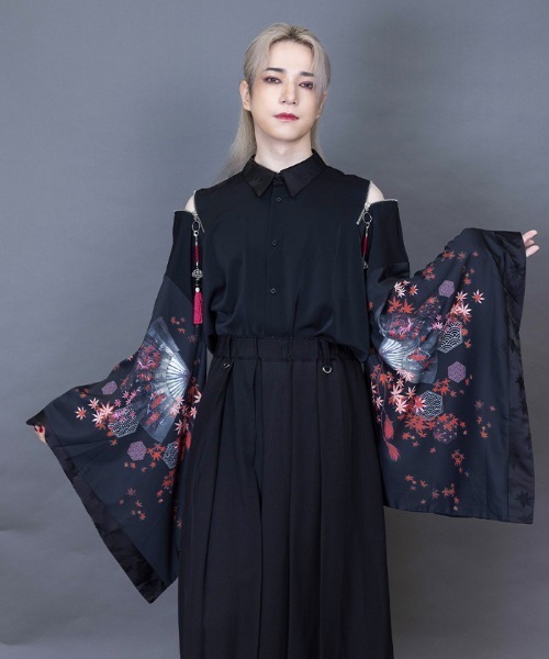REZEN（リゼン）の「紅葉×扇子ジップ付和袖シャツ（シャツ/ブラウス