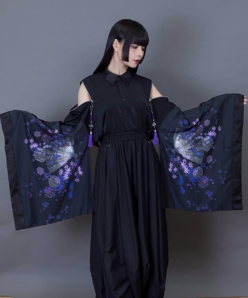 REZEN（リゼン）の「紅葉×扇子ジップ付和袖シャツ（シャツ/ブラウス