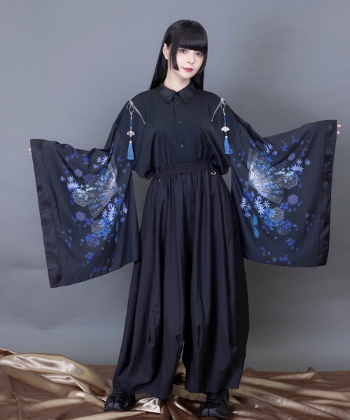REZEN（リゼン）の「紅葉×扇子ジップ付和袖シャツ（シャツ/ブラウス