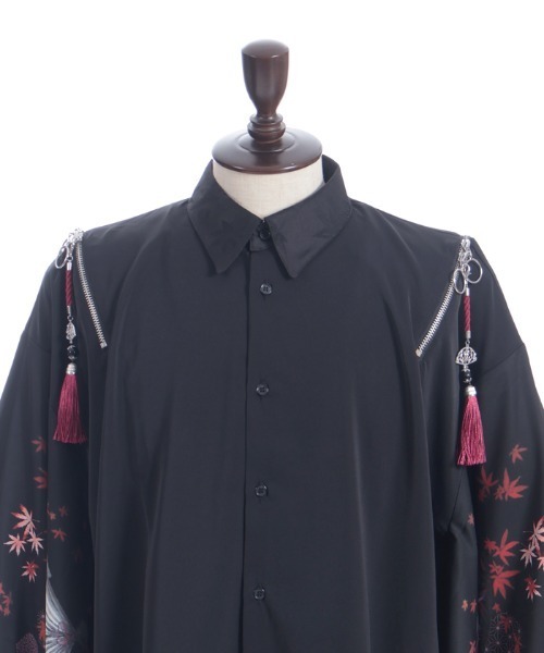 REZEN（リゼン）の「紅葉×扇子ジップ付和袖シャツ（シャツ/ブラウス