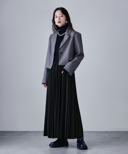 etoll.（エトル）の「スエードアコーディオンプリーツスカート（スカート・レディース・ブラック/ブラウン/グレー・L/M）」の9枚目の写真