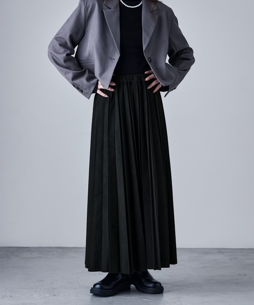 etoll.（エトル）の「スエードアコーディオンプリーツスカート（スカート・レディース・ブラック/ブラウン/グレー・L/M）」の14枚目の写真