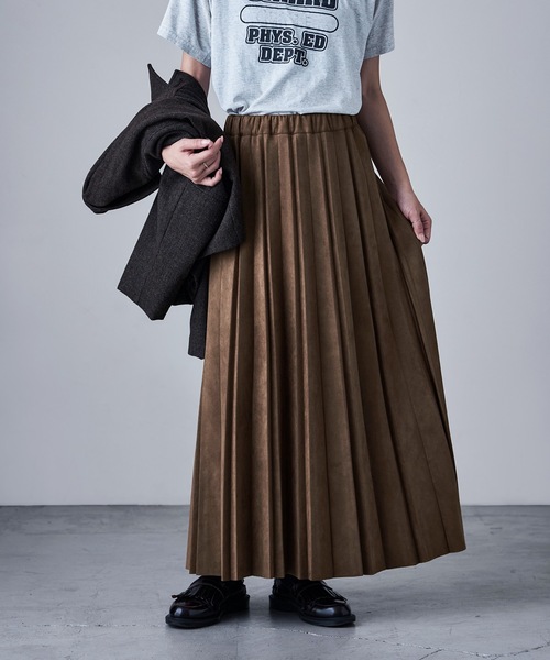 etoll.（エトル）の「スエードアコーディオンプリーツスカート（スカート・レディース・ブラック/ブラウン/グレー・L/M）」の19枚目の写真