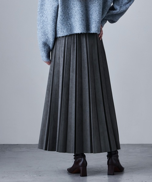 etoll.（エトル）の「スエードアコーディオンプリーツスカート（スカート・レディース・ブラック/ブラウン/グレー・L/M）」の13枚目の写真