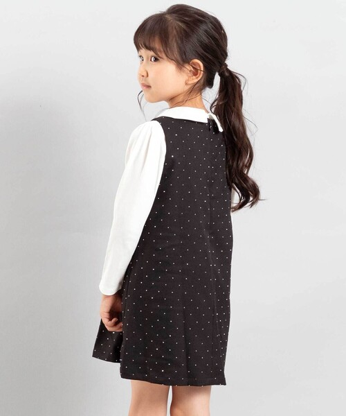 BeBe（ベベ）の「【お揃い】エトワールシャイニードットジャンパースカート（ジャンパースカート・キッズ・ブラック・110cm/130cm/140cm/150cm/120cm）」の3枚目の写真
