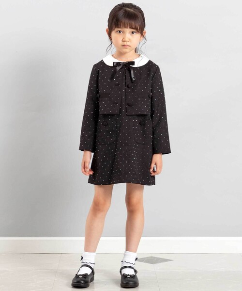 BeBe（ベベ）の「【お揃い】エトワールシャイニードットジャンパースカート（ジャンパースカート・キッズ・ブラック・110cm/130cm/140cm/150cm/120cm）」の4枚目の写真