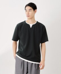 THE SHOP TK （ザ ショップ ティーケー ）の「ツイルキーネック半袖Tシャツ（Tシャツ/カットソー）」
