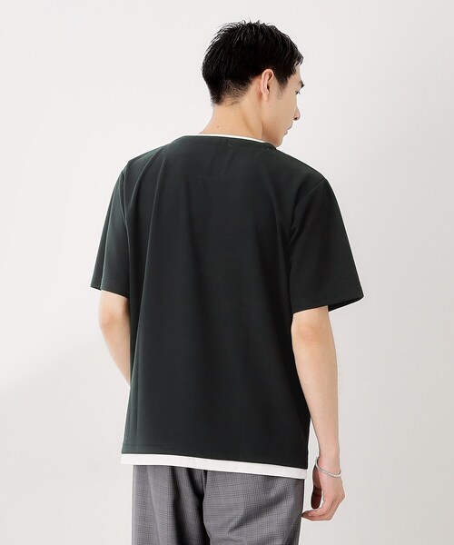 THE SHOP TK (ザ ショップ ティーケー )の「ツイルキーネック半袖Tシャツ(Tシャツ/カットソー・メンズ・ダークブラウン/ボルドー/ナチュラル/ダークグレー・02/03/04)」の6枚目の写真