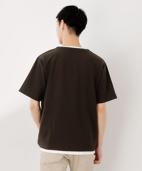 THE SHOP TK (ザ ショップ ティーケー )の「ツイルキーネック半袖Tシャツ(Tシャツ/カットソー・メンズ・ダークブラウン/ボルドー/ナチュラル/ダークグレー・02/03/04)」の10枚目の写真
