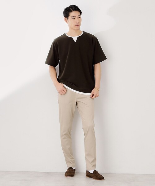 THE SHOP TK (ザ ショップ ティーケー )の「ツイルキーネック半袖Tシャツ(Tシャツ/カットソー・メンズ・ダークブラウン/ボルドー/ナチュラル/ダークグレー・02/03/04)」の11枚目の写真