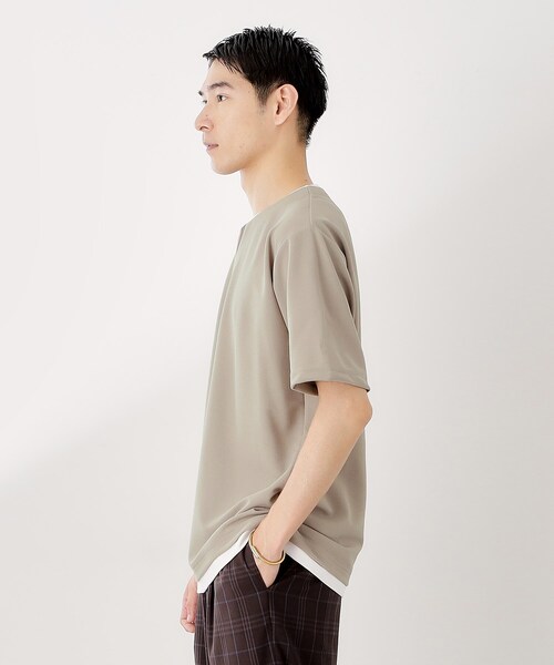 THE SHOP TK (ザ ショップ ティーケー )の「ツイルキーネック半袖Tシャツ(Tシャツ/カットソー・メンズ・ダークブラウン/ボルドー/ナチュラル/ダークグレー・02/03/04)」の13枚目の写真