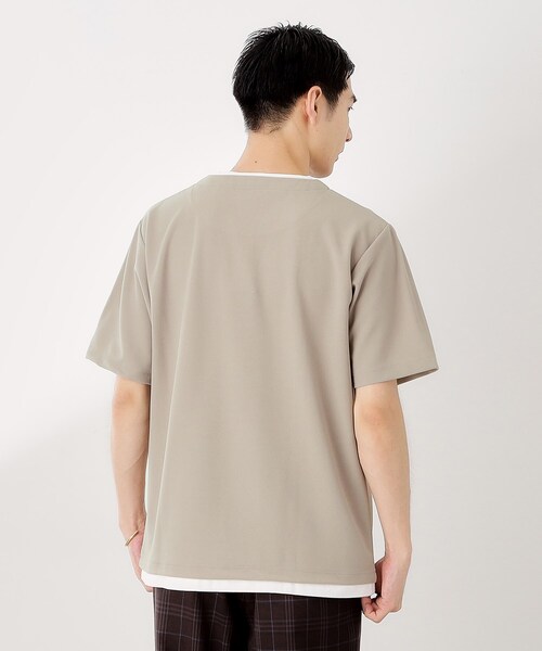 THE SHOP TK (ザ ショップ ティーケー )の「ツイルキーネック半袖Tシャツ(Tシャツ/カットソー・メンズ・ダークブラウン/ボルドー/ナチュラル/ダークグレー・02/03/04)」の14枚目の写真
