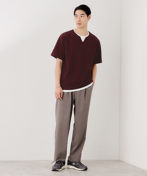 THE SHOP TK (ザ ショップ ティーケー )の「ツイルキーネック半袖Tシャツ(Tシャツ/カットソー・メンズ・ダークブラウン/ボルドー/ナチュラル/ダークグレー・02/03/04)」の19枚目の写真