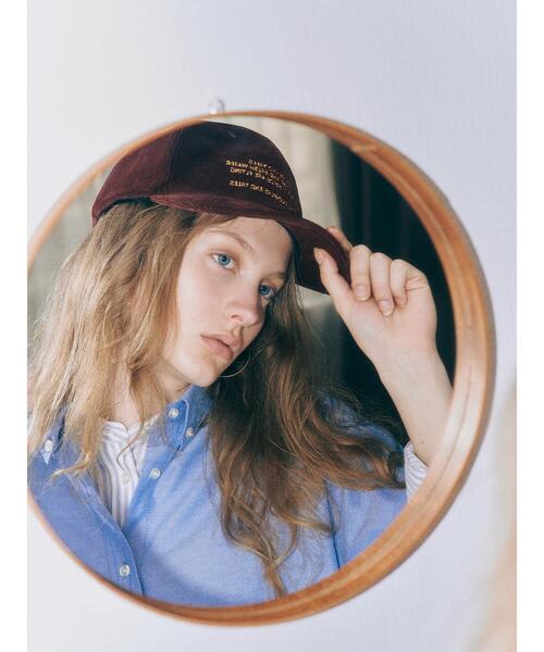 Lugnoncure（ルノンキュール）の「ロゴ刺繍コーデュロイキャップ《2025autumn catalog item》（ハット・レディース・ボルドー/オフホワイト/グレー・F）」の3枚目の写真