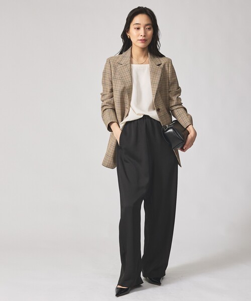 qualite（カリテ）の「【セットアップ対応】TWツイルチェックテーラードJK（テーラードジャケット・レディース・ベージュ・38/36）」の3枚目の写真