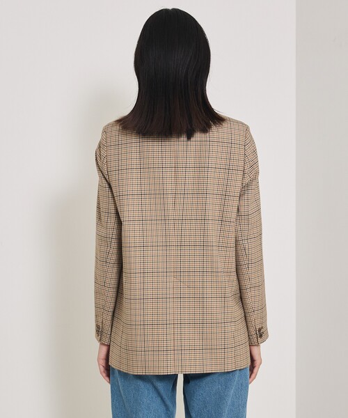 qualite（カリテ）の「【セットアップ対応】TWツイルチェックテーラードJK（テーラードジャケット・レディース・ベージュ・38/36）」の9枚目の写真