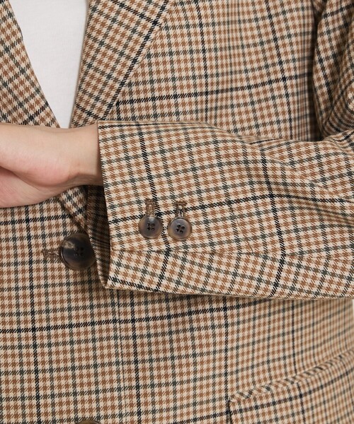 qualite（カリテ）の「【セットアップ対応】TWツイルチェックテーラードJK（テーラードジャケット・レディース・ベージュ・38/36）」の13枚目の写真