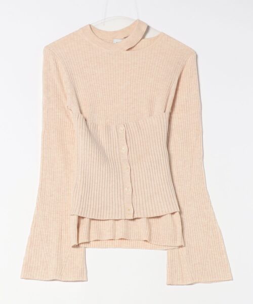 MANOF(マノフ)の「MANOF BUSTIER SET RIB KNIT(ニット/セーター・レディース・ベージュ/グレー・FREE)」の7枚目の写真